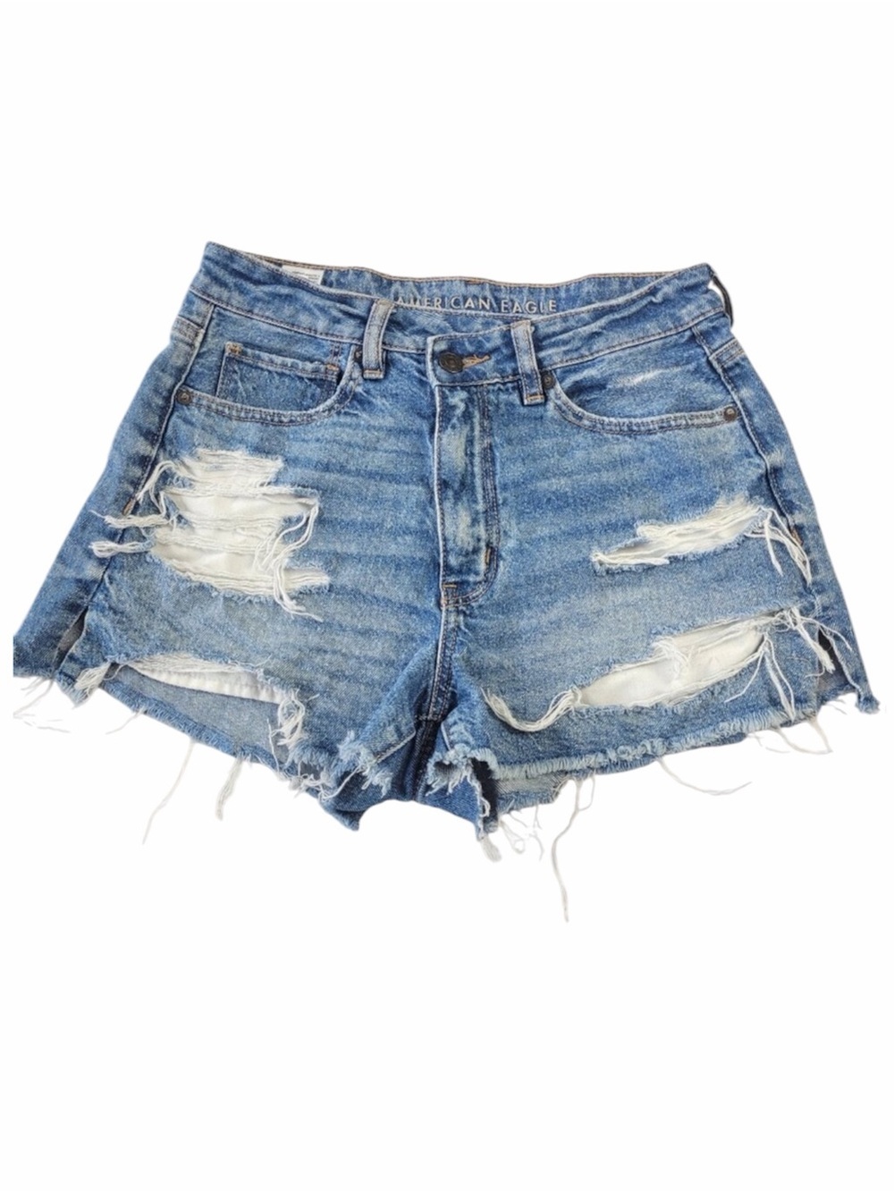 ✅ American Eagle distressed blue mom shorts size 6